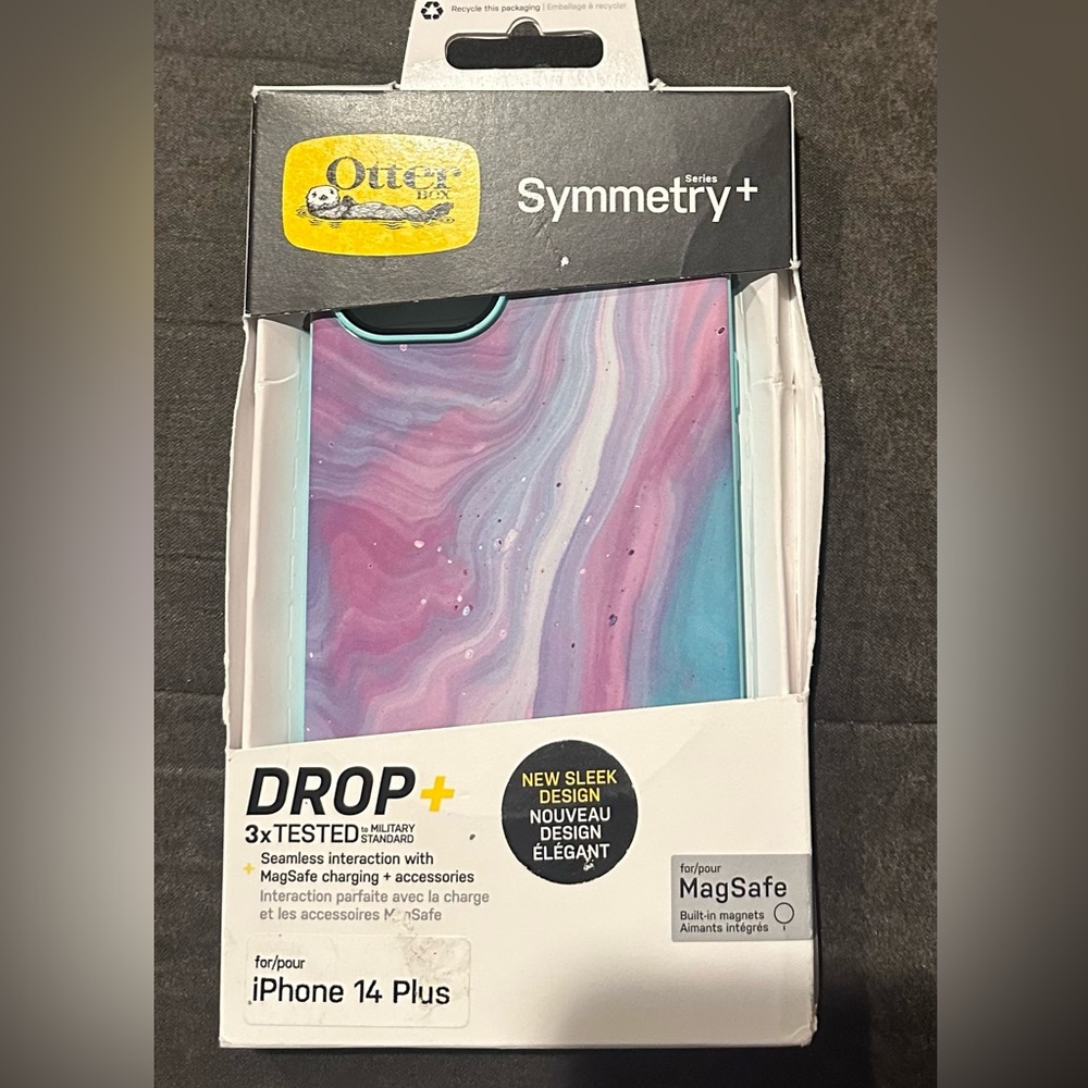 OtterBox Symmetry Case Purple and Blue for iPhone 14 Plus. Fairy Dust. New